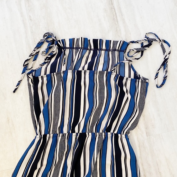 Green Envelope LA Striped Romper Jumpsuit Size S Ruffled - Picture 2 of 5
